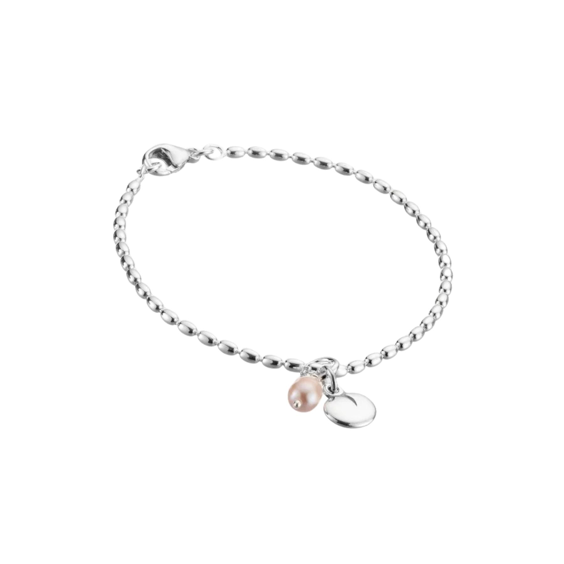 Kalevala Vanamo armband, silver, med rosa pärla