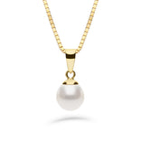 Kultainen helmiriipus 6-6,5mm helmellä, aito makeanveden viljelty helmi