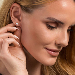 Kultaiset korvakorut 5mm zirkoniakivellä, 14K keltakulta