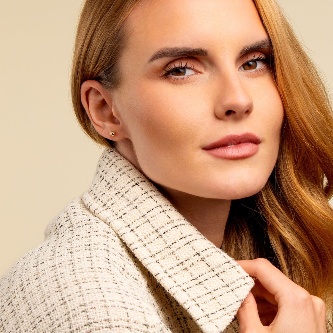 Kultaiset pallokorvakorut, 5mm pallo, 14K keltakulta