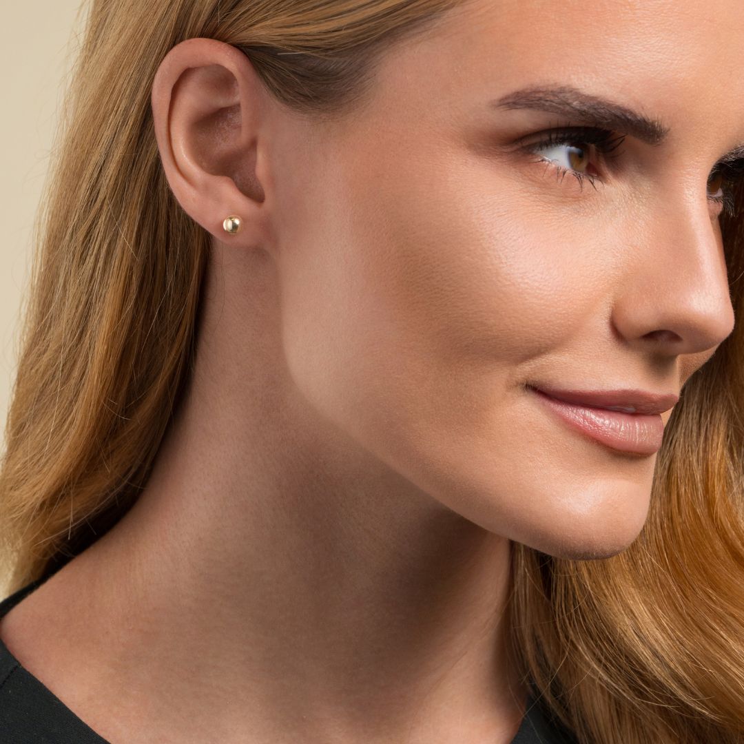 Kultaiset pallokorvakorut, 6mm pallo, 14K keltakulta