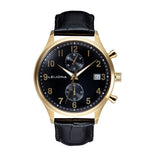 Leijona Ohra Krono, Gold Tone & Black, 5020-2610, rannekello