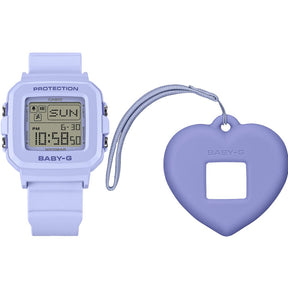 Liila Casio Baby-G+Plus BGD-10KH-2BER rannekello tai laukkuriipus sydänkotelolla