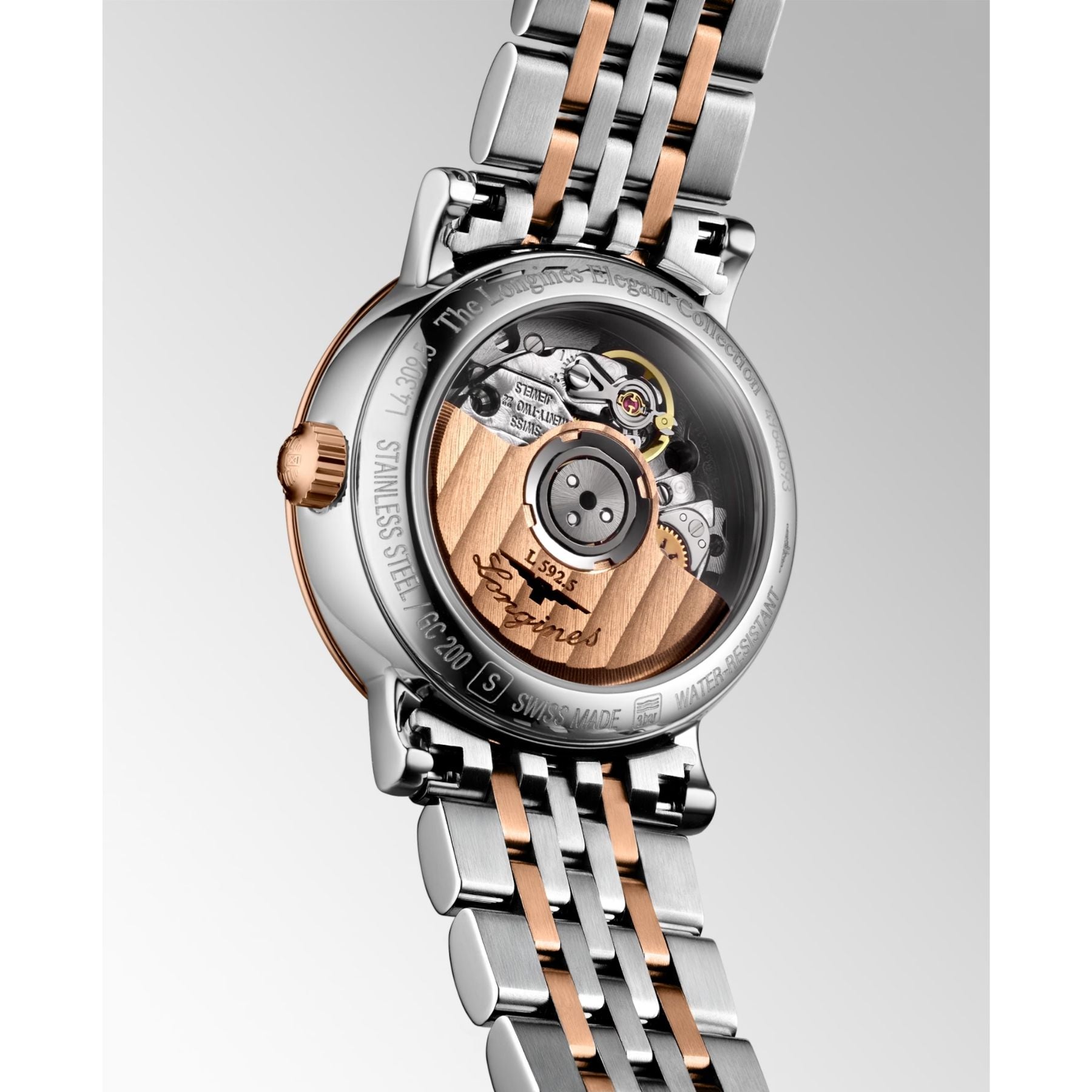 Longines Elegant Collection rannekello L43095817, ruusukulta ja timantit
