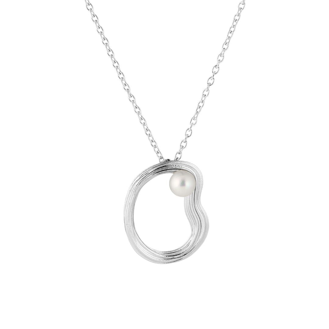 Lumoava Uoma riipus Akoya-helmellä, hopeaa