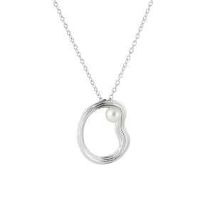 Lumoava Uoma riipus Akoya-helmellä, hopeaa