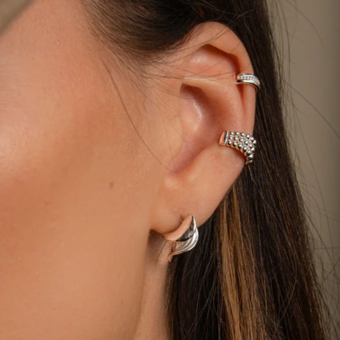 Lumoava Aika ear cuff korvakorut, hopeaa