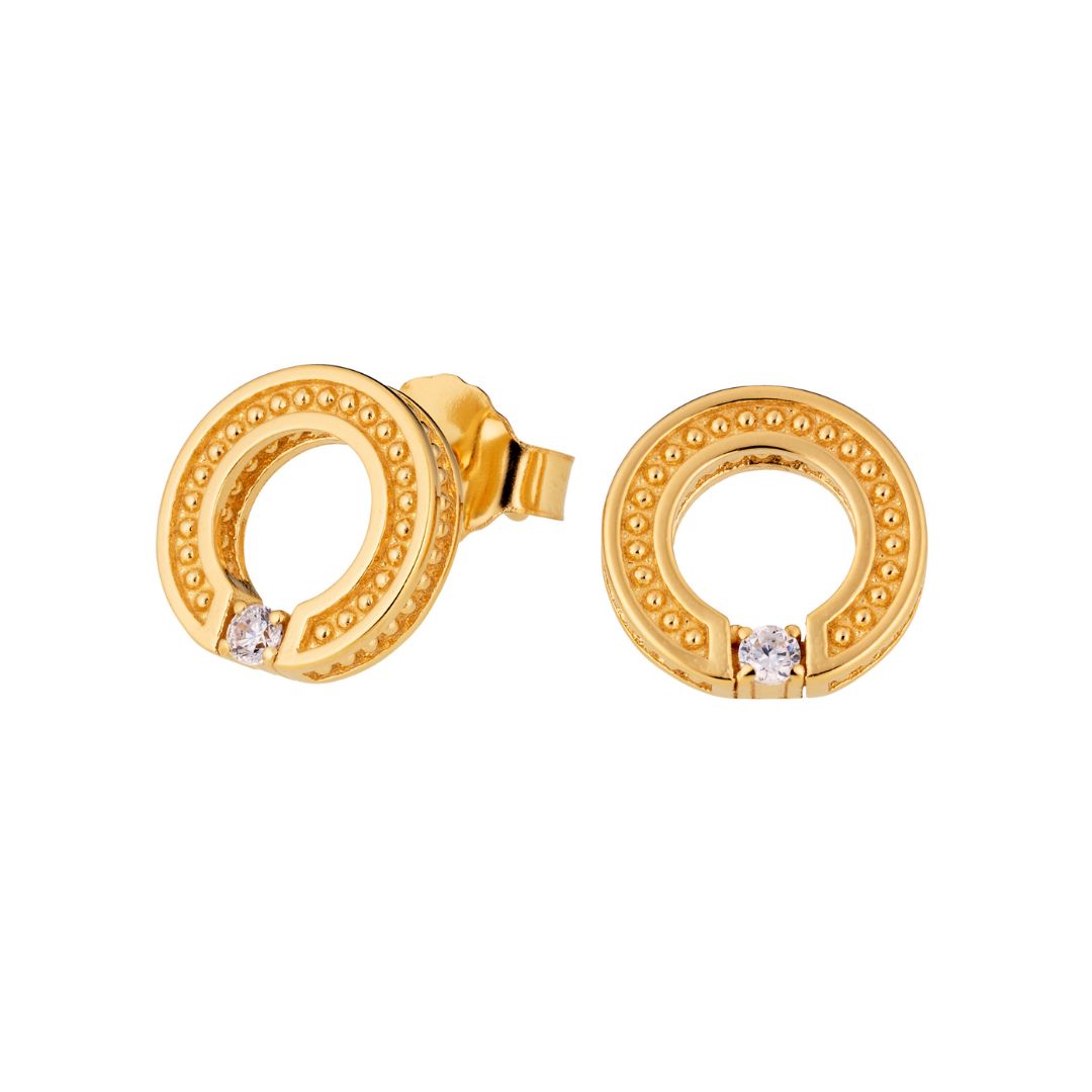 Lumoava Aina korvakorut, keltakullattua hopeaa L64259730000