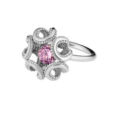 Lumoava Alma sormus pinkillä zirkonilla, hopeaa