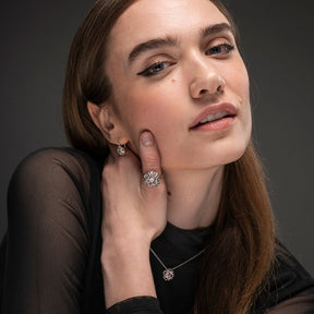 Lumoava Alma sormus pinkillä zirkonilla, hopeaa