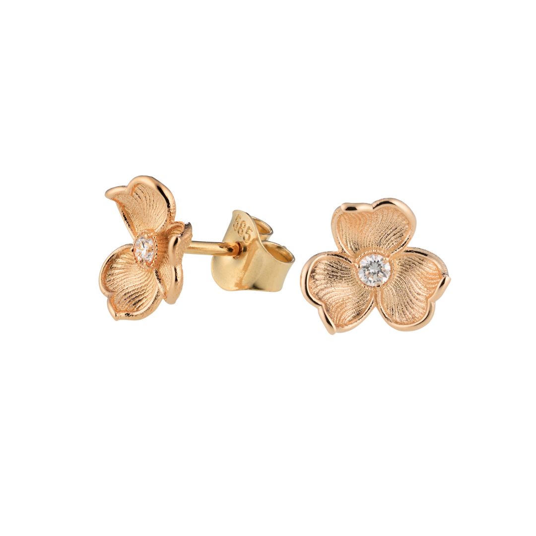 Lumoava Anna korvakorut laboratoriotimantilla, keltakultaa