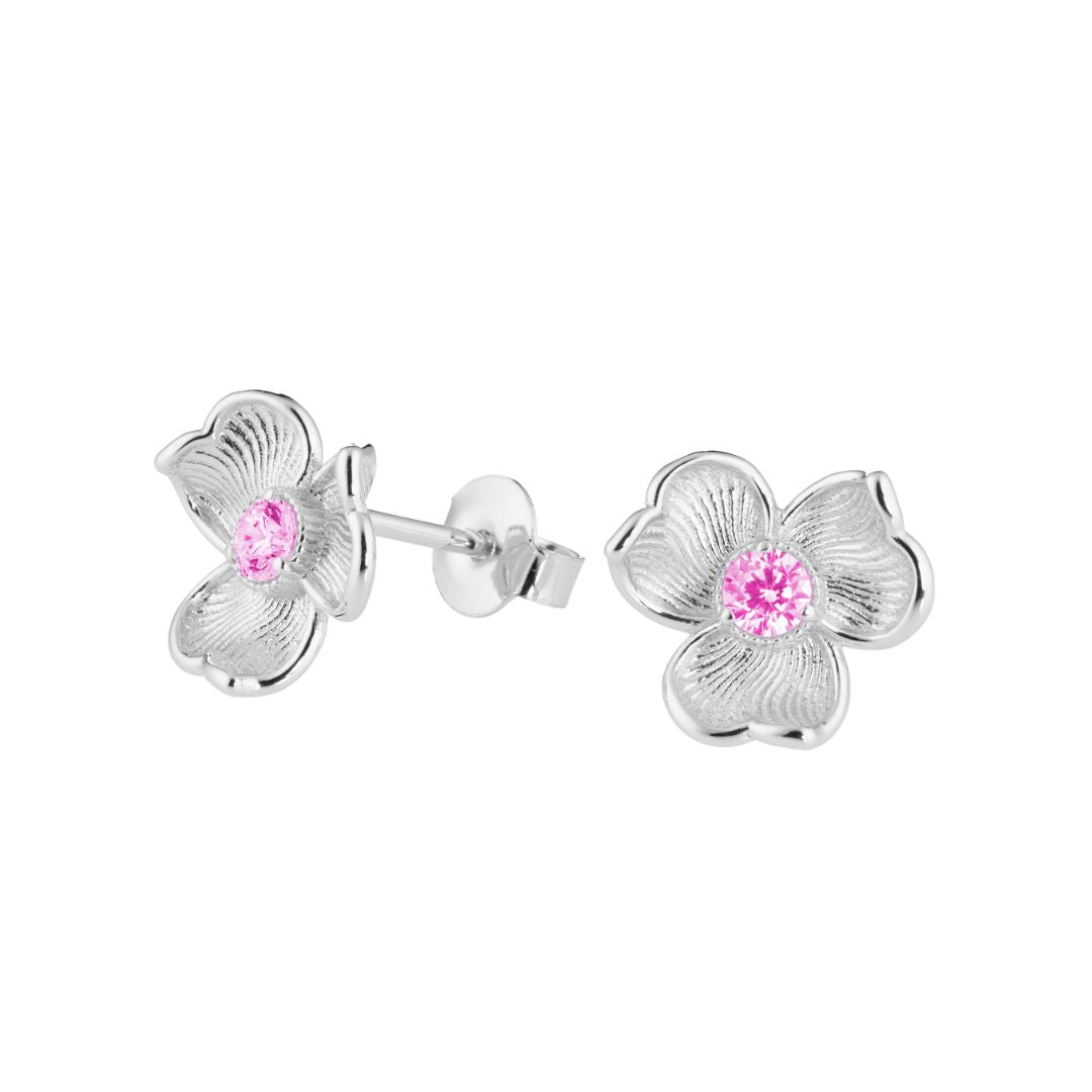 Lumoava Anna korvakorut pinkillä kivellä, hopea