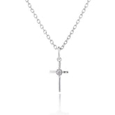 Lumoava Daisy ristiriipus, kirkkaalla kivellä, hopeaa