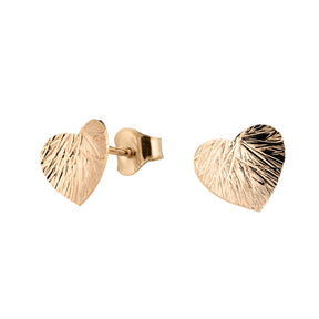 Lumoava Lily korvakorut, sydän, keltakultaa