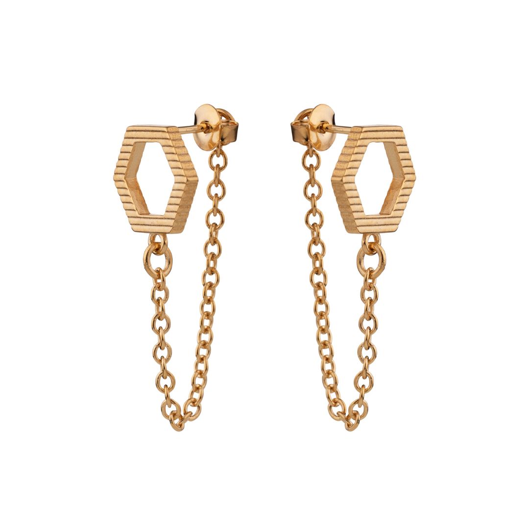 Lumoava Studio Bee Mine korvakorut, keltakullattu pronssi, LS64260300000