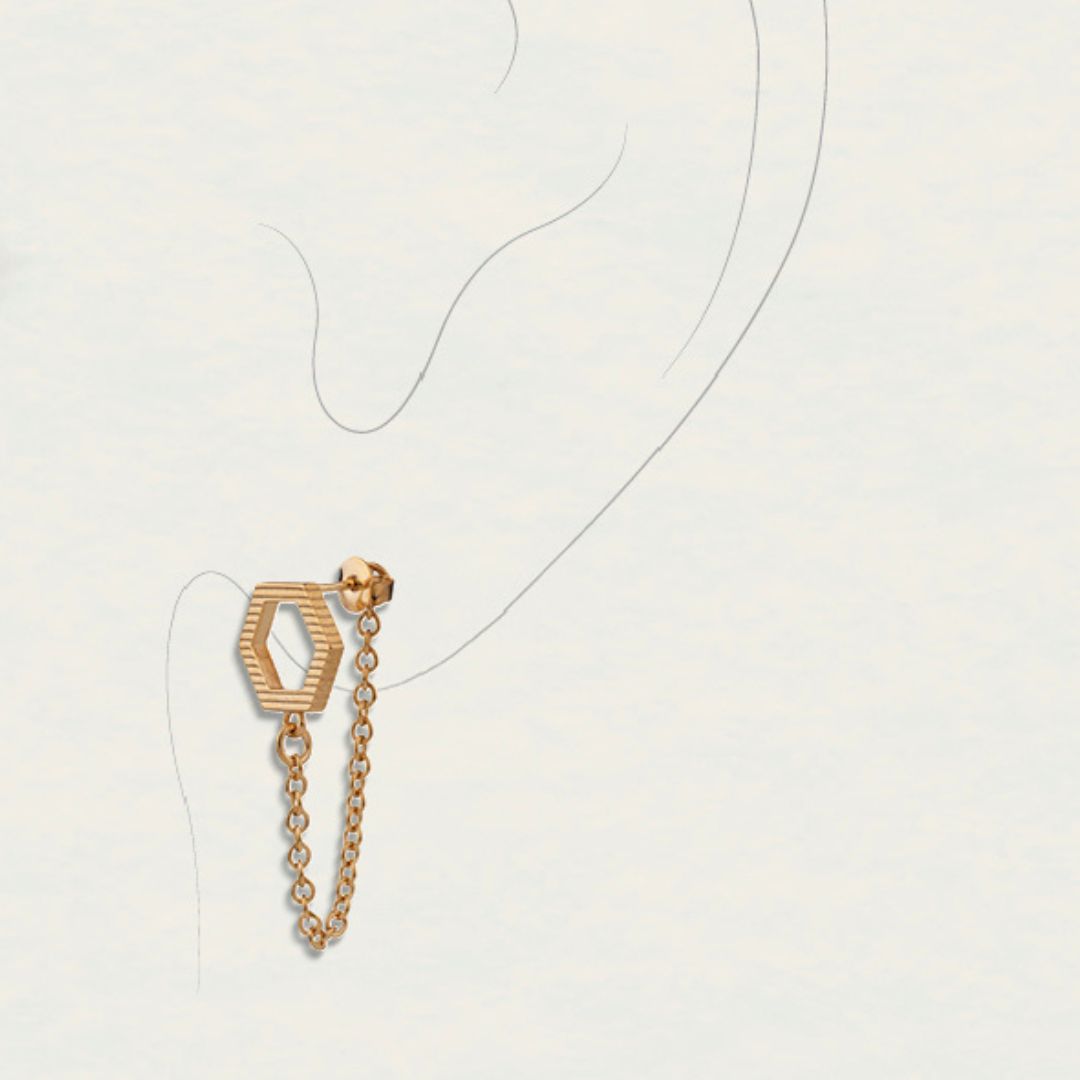 Lumoava Studio Bee Mine korvakorut, keltakullattu pronssi, LS64260300000