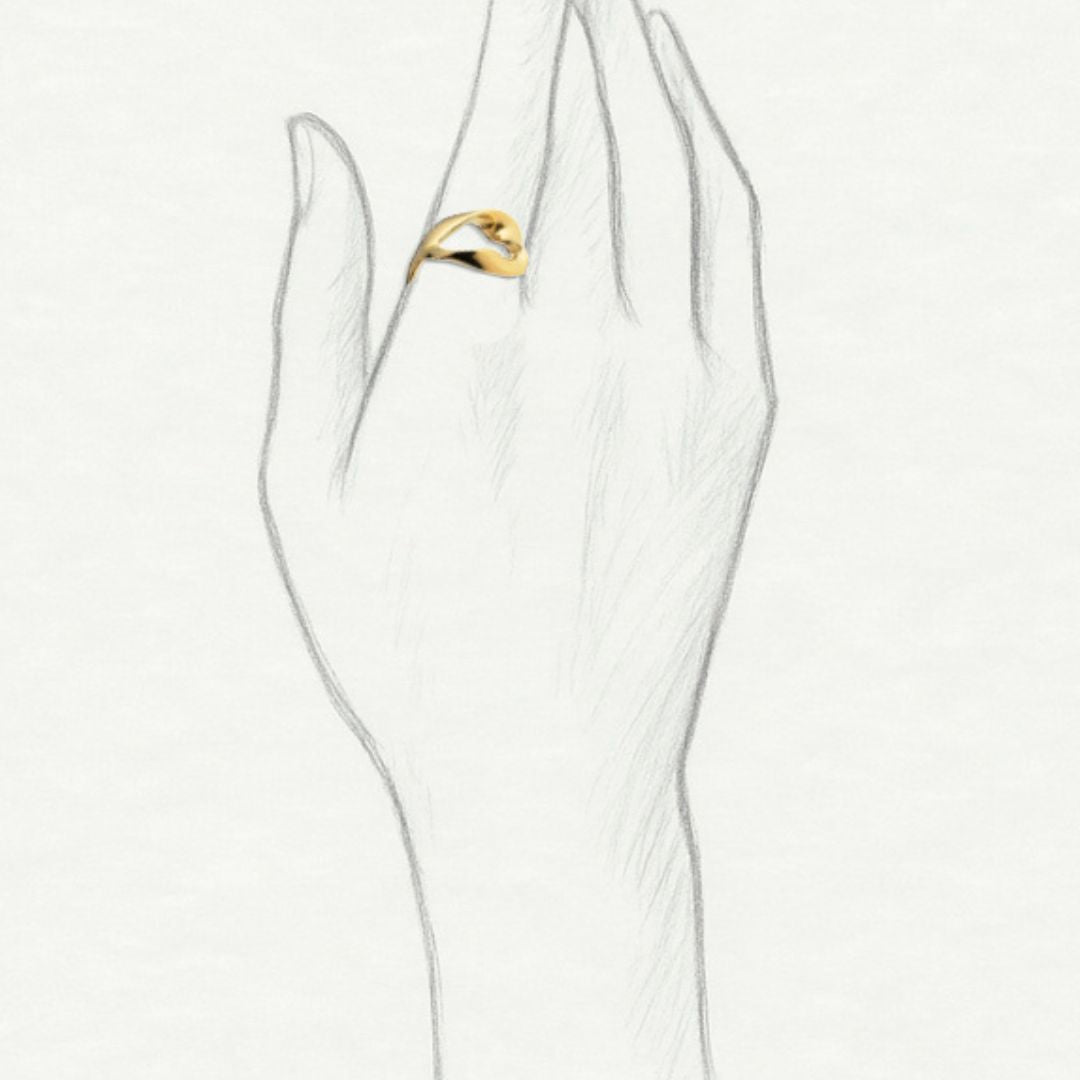 Lumoava Studio Mood Feeling Extra sormus, keltakullattu pronssi