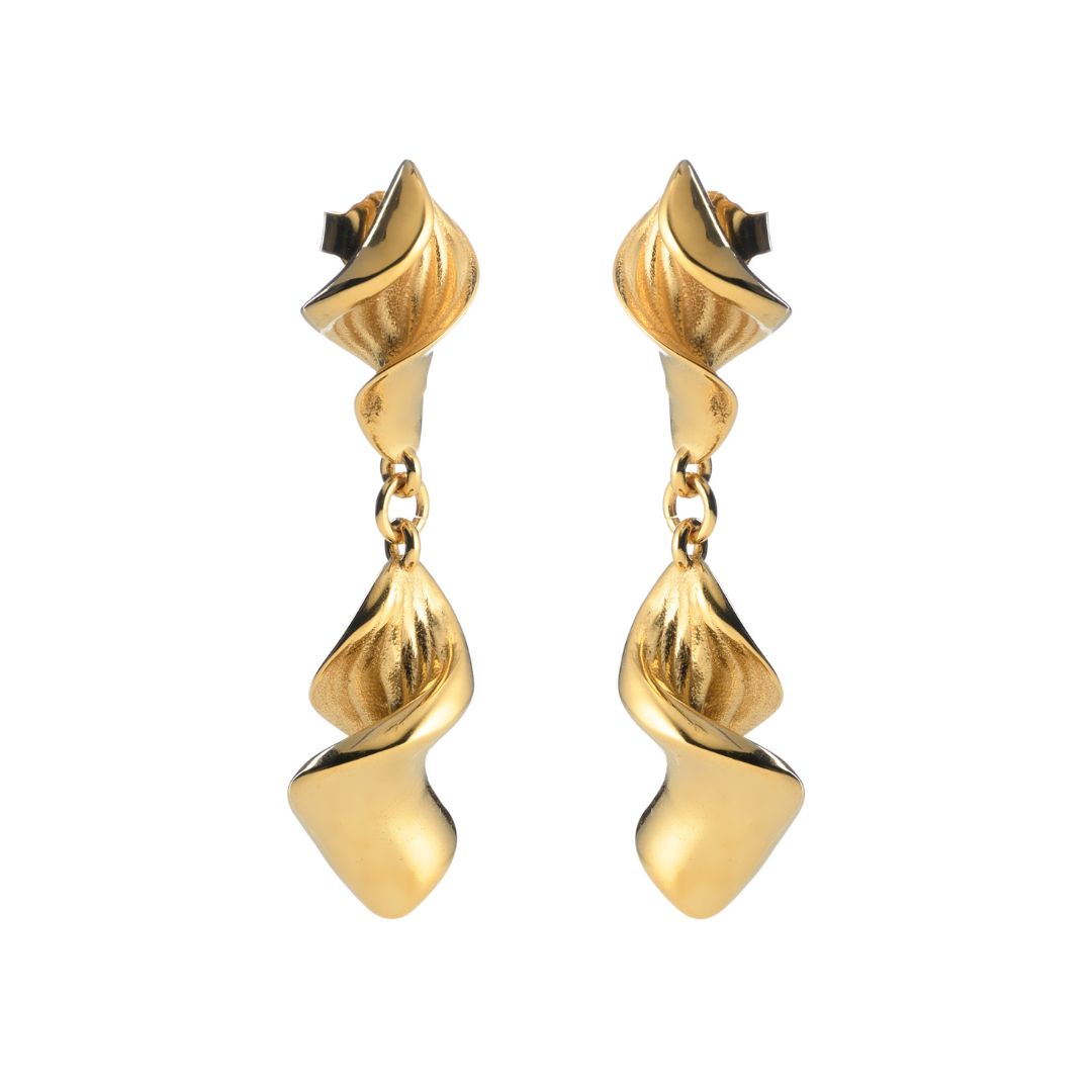 Lumoava Studio Mood Just Spiraling korvakorut, keltakullattu pronssi, LS64250130000