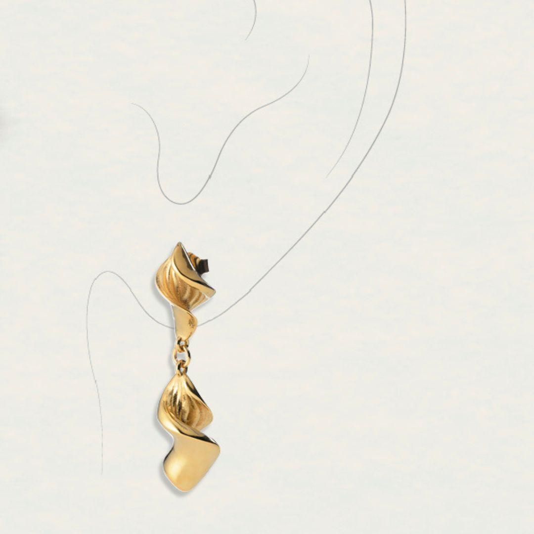 Lumoava Studio Mood Just Spiraling korvakorut, keltakullattu pronssi, LS64250130000
