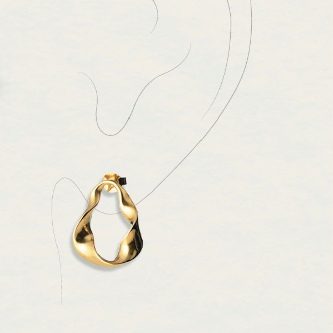 Lumoava Studio Mood Loop Me In korvakorut, keltakullattu pronssi, LS64250140000