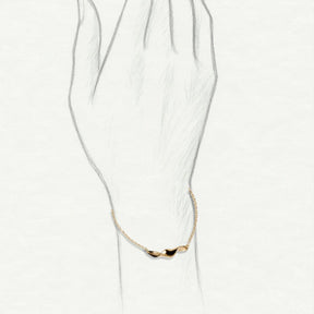 Lumoava Studio Mood Twisted rannekoru, keltakullattu pronssi, LS63250100000