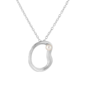 Lumoava Uoma riipus Akoya-helmellä, iso, hopeaa