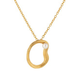 Lumoava Uoma riipus Akoya-helmellä, iso, keltakullattua hopeaa