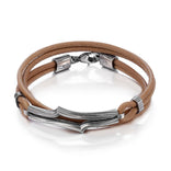 Lumoava Vaellus rannekoru, hopea ja nahka