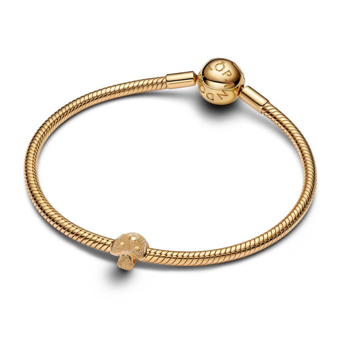 Pandora Moments Textured Mushroom mini hela, keltakullattu, 764048C00