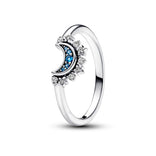 Pandora Celestial Blue Sparkling Moon sormus, hopea, 192675C01