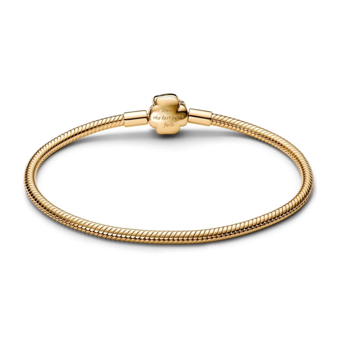 Pandora Disney Beauty and the Beast Enchanted Rose Snake Chain rannekoru, keltakullattu 564019C01