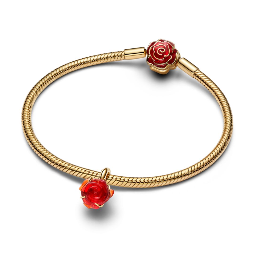 Pandora Disney Beauty and the Beast Enchanted Rose hela, keltakullattu, 764018C01