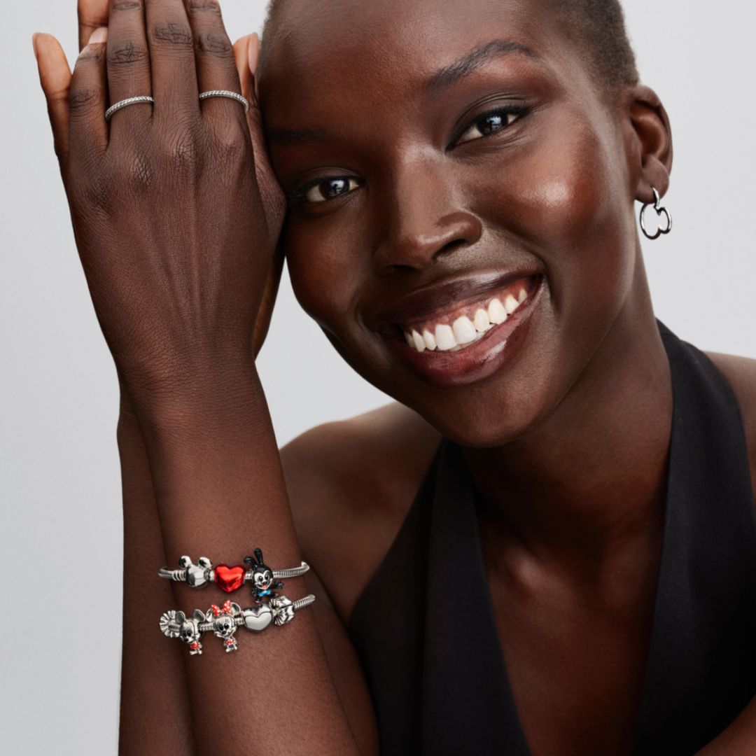 Pandora Disney Minnie Mouse Dotted Dress & Bow, hopea, 798880C02