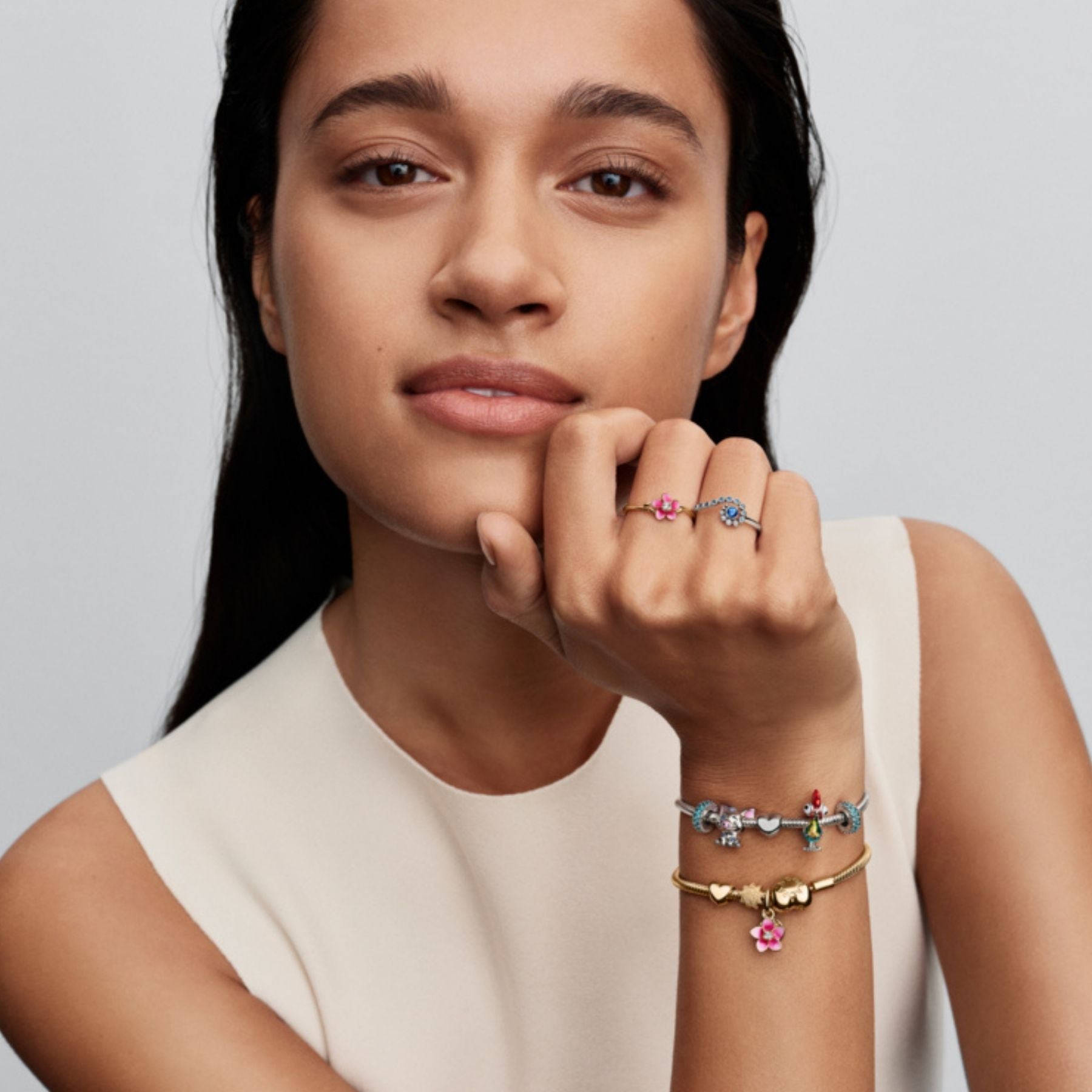 Pandora Disney Moana Flower sormus, keltakullattu, 163844C01