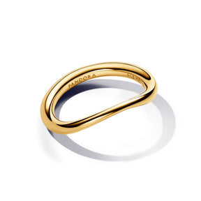 Pandora Essence Organically Shaped Band sormus, keltakullattu, 163314C00