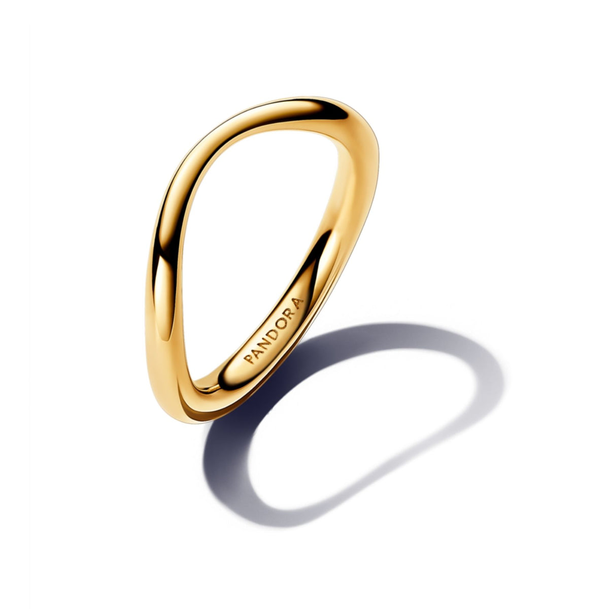 Pandora Essence Organically Shaped Band sormus, keltakullattu, 163314C00