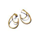 Pandora Essence Organically Shaped Double rengaskorvakorut, keltakullattu, 263870C00