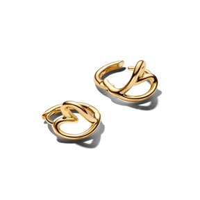 Pandora Essence Organically Shaped Heart Small rengaskorvakorut, keltakullattu, 264359C00