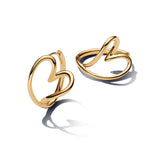 Pandora Essence Organically Shaped Heart rengaskorvakorut, keltakullattu, 263807C00