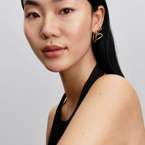 Pandora Essence Organically Shaped Heart rengaskorvakorut, keltakullattu, 263807C00