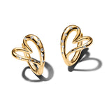 Pandora Essence Organically Shaped Stone-Set Heart korvarenkaat, keltakullattu, 264664C01