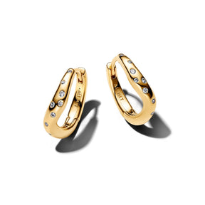 Pandora Essence Organically Shaped Stone-Set Hoop korvakorut, keltakullattu, 264663C01