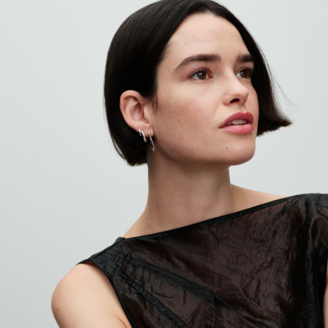 Pandora Essence Round Huggie rengaskorvakorut, hopea, 293286C00