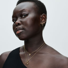 Pandora Essence Round Huggie rengaskorvakorut, keltakullattu, 263286C00