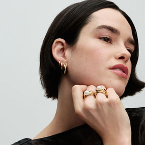 Pandora Essence Round Open rengaskorvakorut, keltakullattu, 263266C00