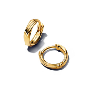 Pandora Essence Twisted Huggie rengaskorvakorut, keltakullattu, 263871C00