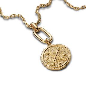 Pandora ME Crossing Arrows Oversized Medallion hela, keltakullattu, 764084C01