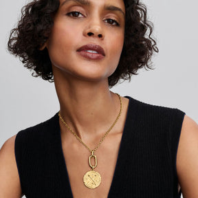 Pandora ME Crossing Arrows Oversized Medallion hela, keltakullattu, 764084C01