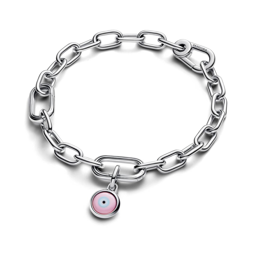 Pandora ME Engravable Evil Eye Murano Glass Mini hela, hopea, 793693C00