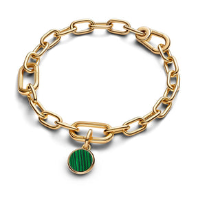 Pandora ME Green Engravable Mini Medallion hela, keltakullattu, 763389C01